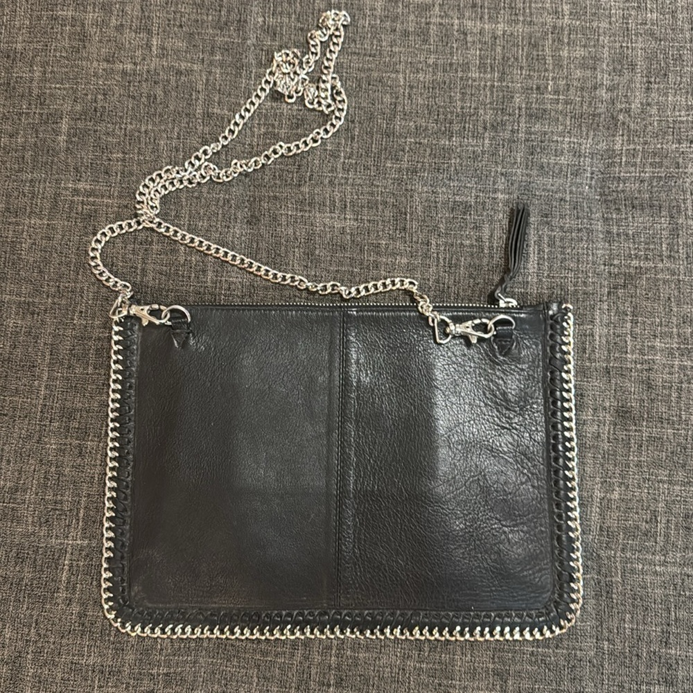 Topshop Leather Crossbody With embroidered phoenix and chain strap - Picture 3 of 4